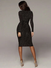 Women's Sequin Glamorous Sexy Round Neck Slim Fit Maxi Dress